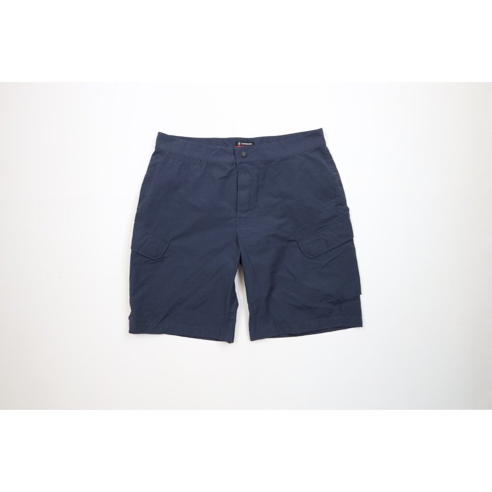 Victorinox Mens Size 32 Faded Lined Outdoor Hiking Trekking Cargo Shorts Blue